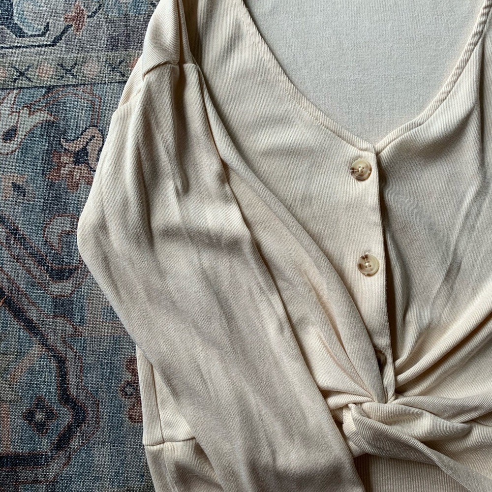 June & Hudson Button Top